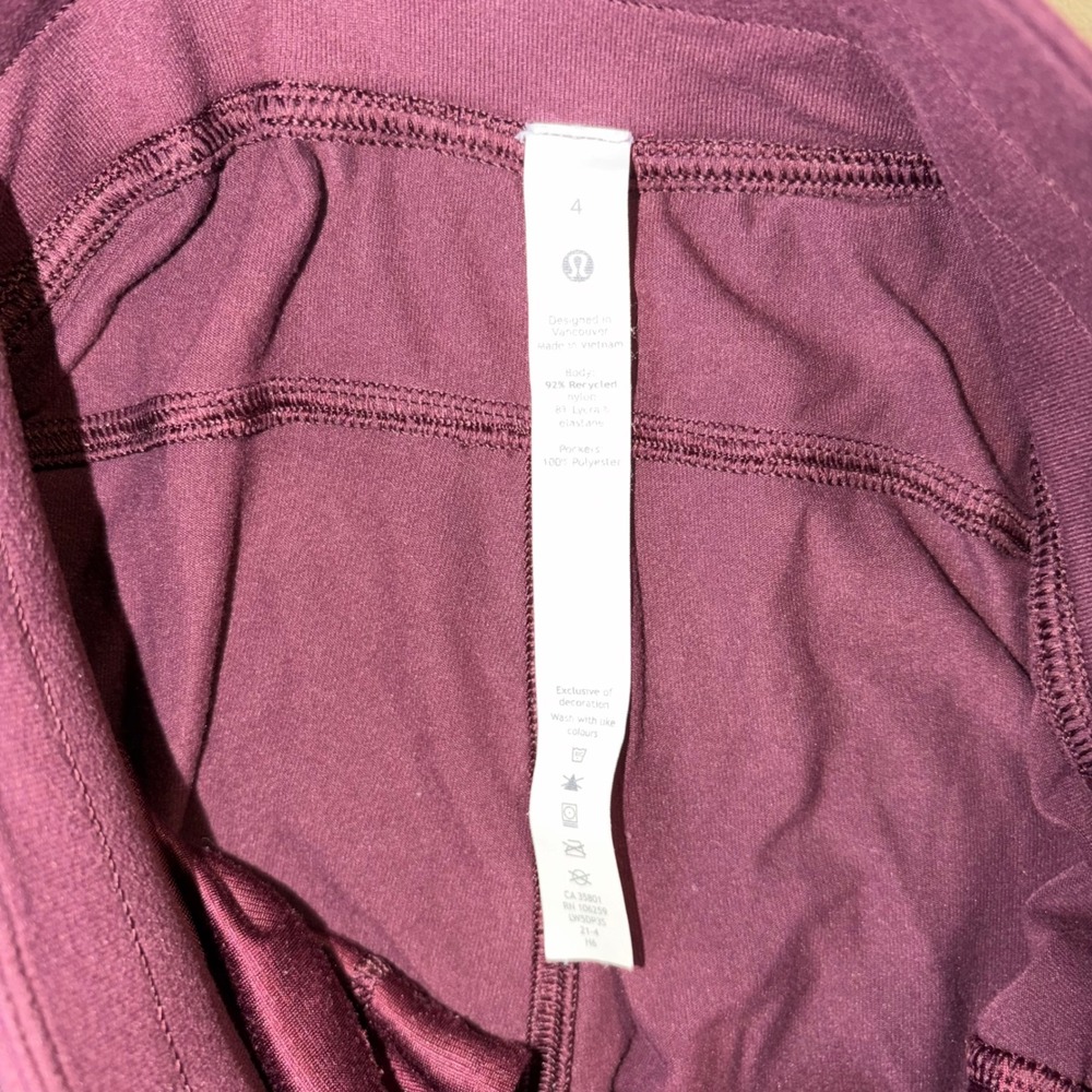 Lululemon Jogger 28 Burgundy Wine Nulu High Rise Pants LW5DP3S Size 4 - Picture 2 of 8